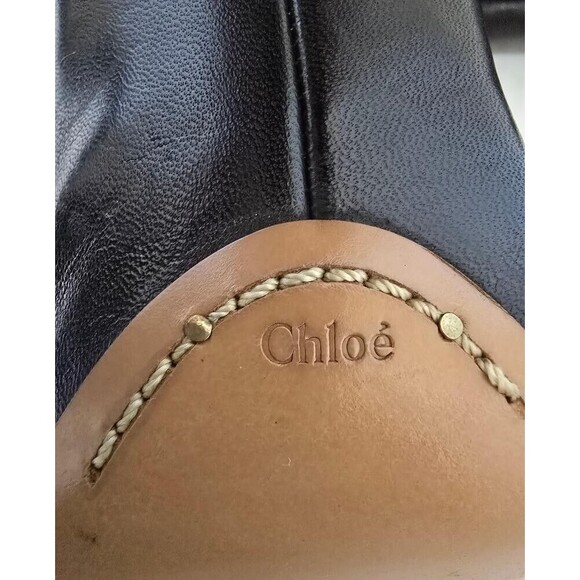 Chloe Womens Leather Black Pull On Block Heels Ankle Boots Shoes Size US… - Picture 8 of 10